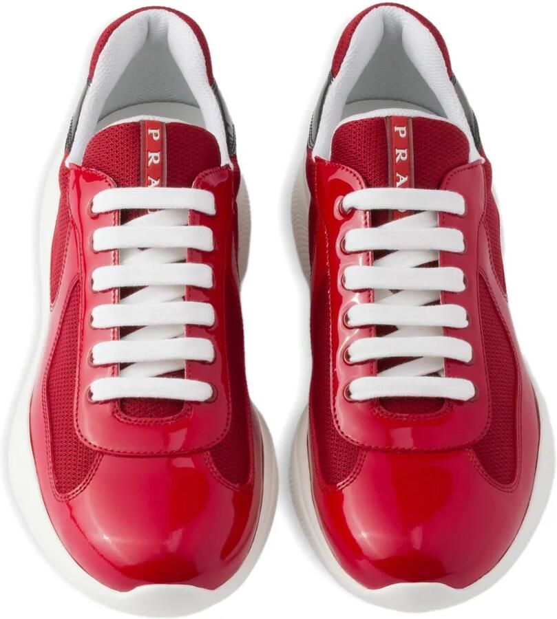 Prada America's Cup sneakers van lakleer en technische stof Rood - Foto 2