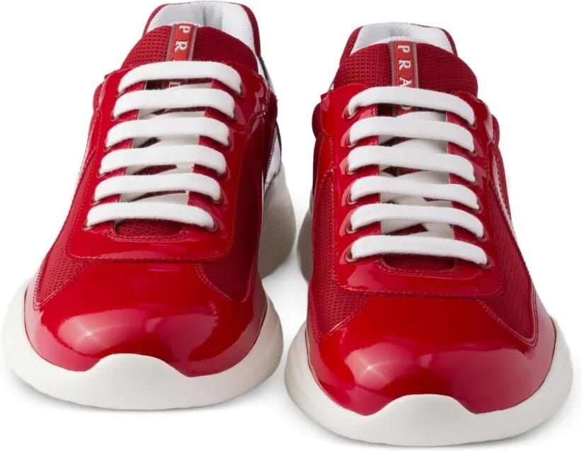 Prada America's Cup sneakers van lakleer en technische stof Rood - Foto 3