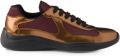 Prada America's Cup sneakers van metallic leer en fietsstof Bruin - Bruin