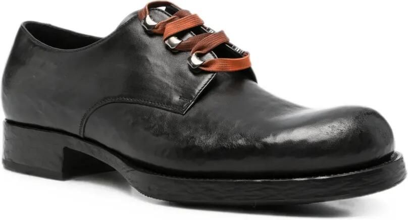 Prada Antieke leren veterschoenen Zwart