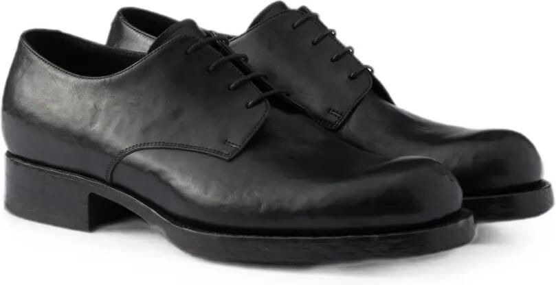 Prada Antieke leren veterschoenen Zwart - Foto 4