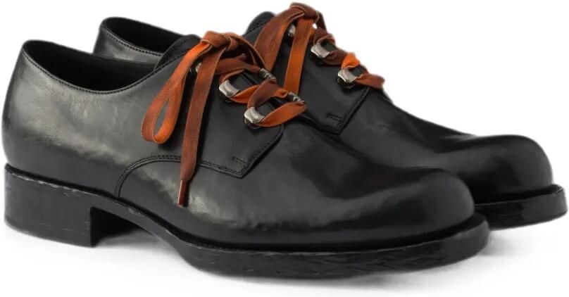 Prada Antieke leren veterschoenen Zwart - Foto 5