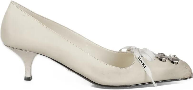 Prada antiqued leather pumps Beige