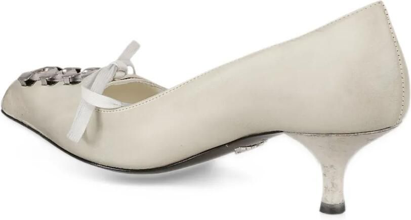 Prada antiqued leather pumps Beige - Foto 3
