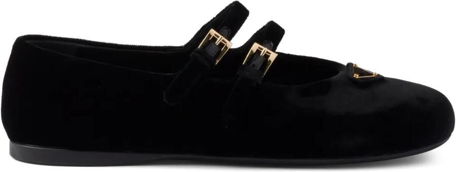 Prada Ballerina's met fluwelen afwerking Zwart