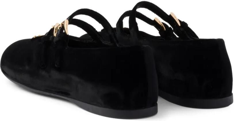 Prada Ballerina's met fluwelen afwerking Zwart - Foto 3