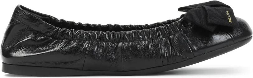 Prada Ballerina's met gekreukt effect en strikdetail Zwart