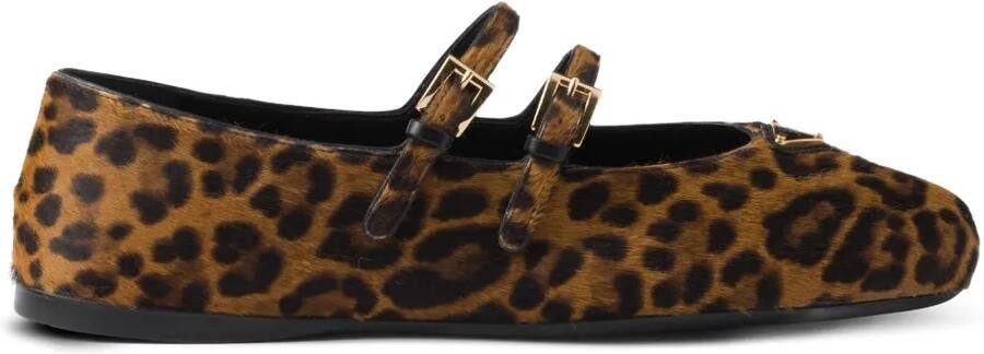 Prada Ballerina's met luipaardprint Bruin