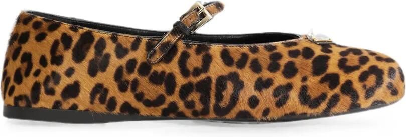 Prada Ballerina's met luipaardprint en gespbandje Bruin