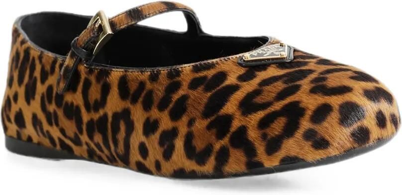 Prada Ballerina's met luipaardprint en gespbandje Bruin - Foto 3