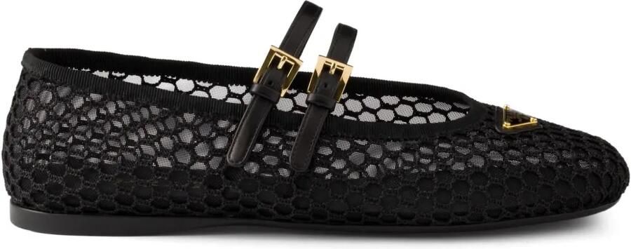 Prada Ballerina's met mesh Zwart