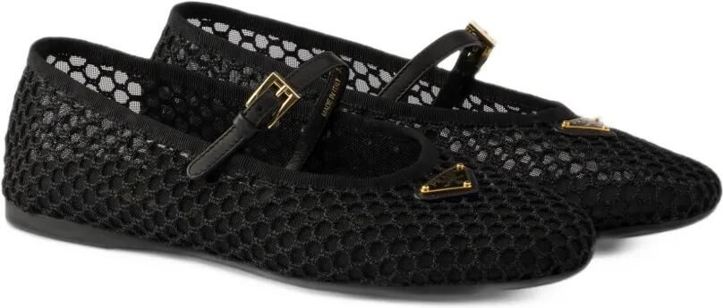 Prada Ballerina's met mesh Zwart - Foto 5