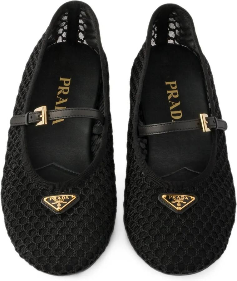 Prada Ballerina's met mesh Zwart - Foto 2