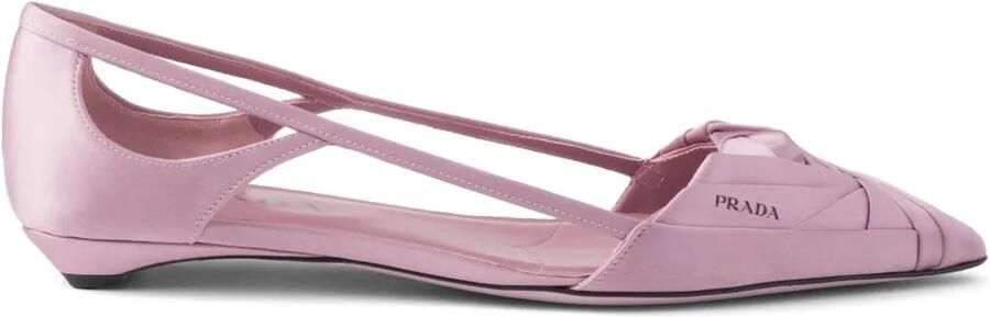 Prada Ballerina's met satijnen afwerking en uitgesneden details Roze