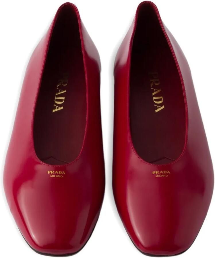Prada Ballerina's van geborsteld leer Rood