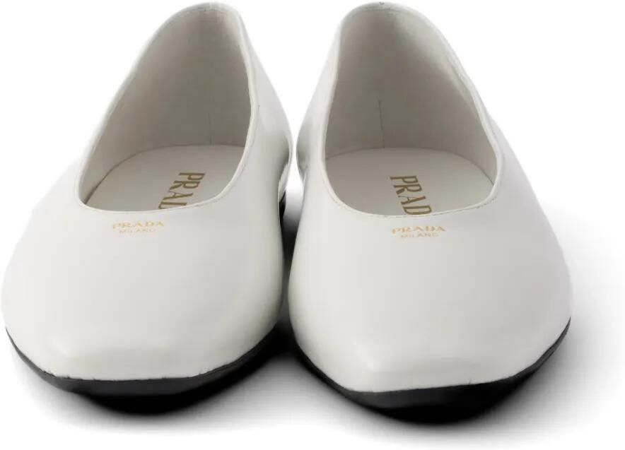 Prada Ballerina's van geborsteld leer Wit