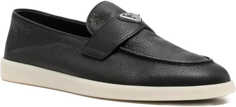 Prada Bewerkte loafers met logoplakkaat Zwart - Foto 2