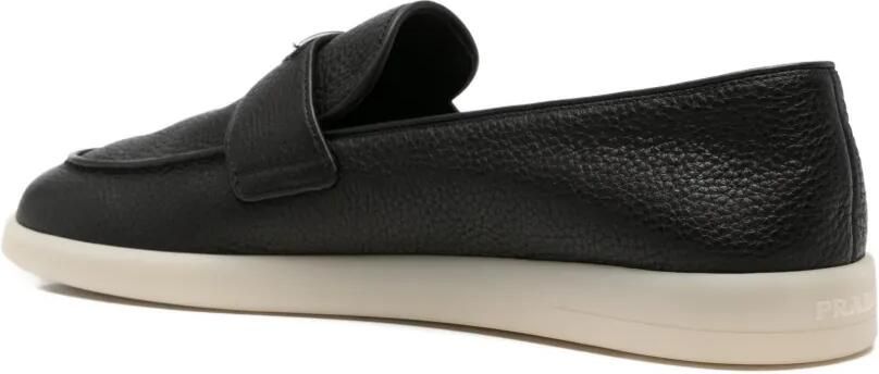 Prada Bewerkte loafers met logoplakkaat Zwart - Foto 3