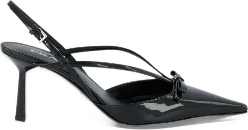 Prada bow-detail slingback mules Zwart