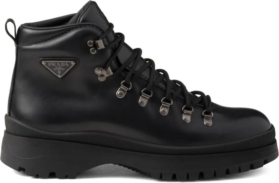 Prada Brixen leren laarzen Zwart