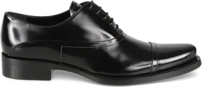 Prada brushed-leather lace-up shoes Zwart