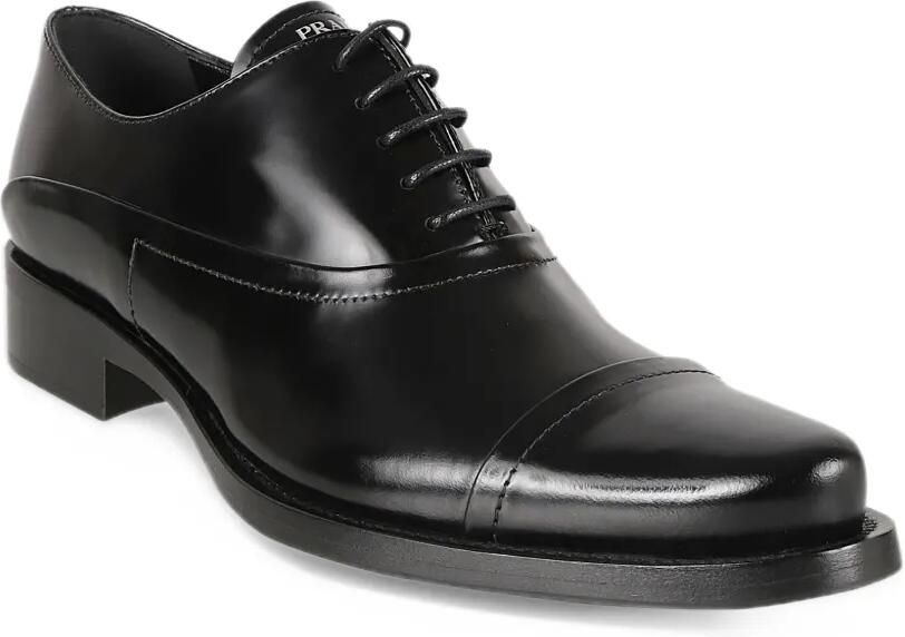 Prada brushed-leather lace-up shoes Zwart - Foto 2