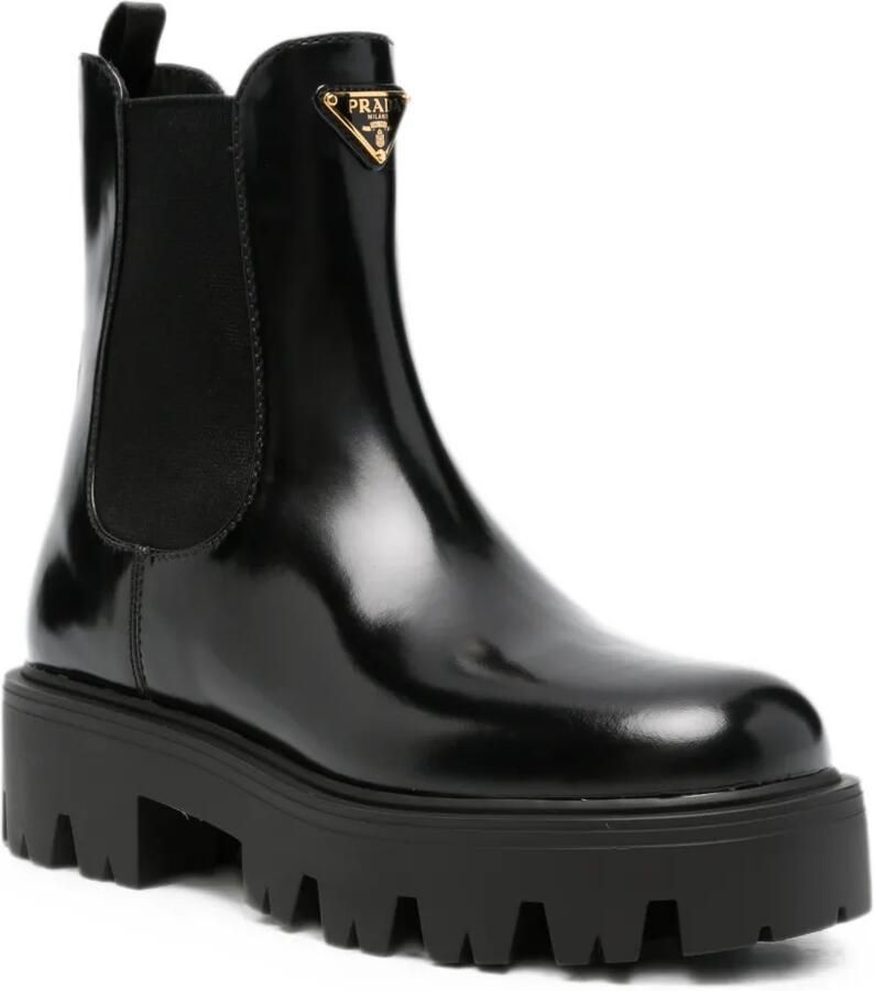 Prada Chelsea laarzen met logoplakkaat Zwart - Foto 2