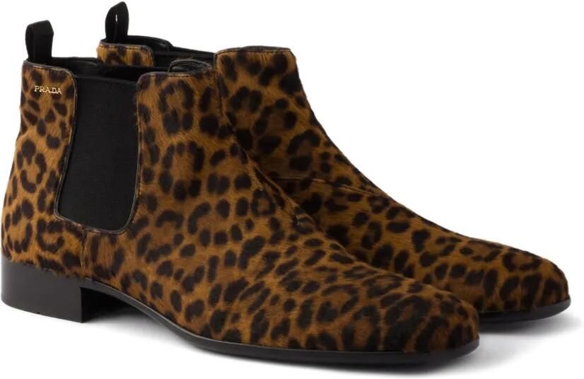 Prada Chelsea laarzen met print Bruin