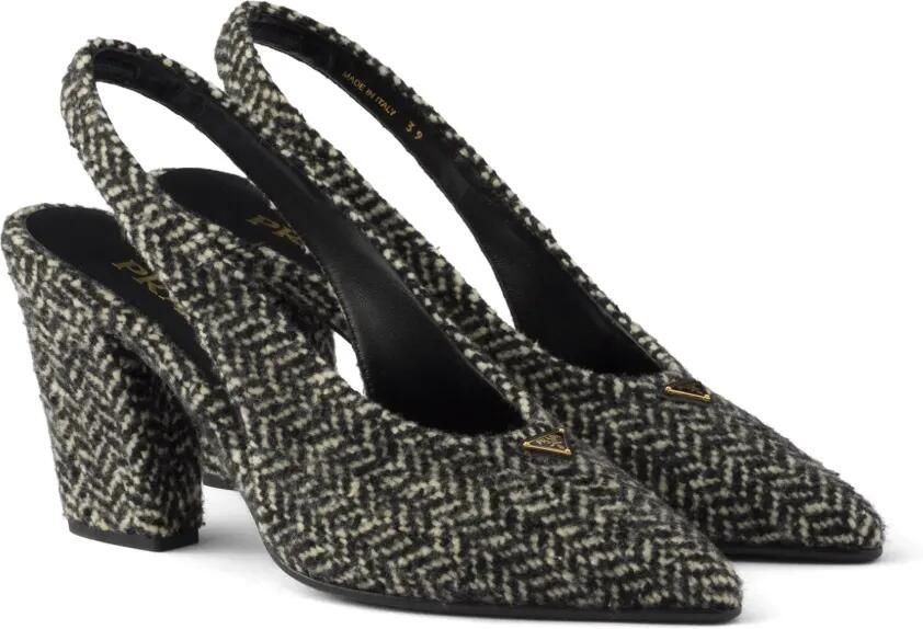 Prada Chevron slingback pumps Zwart - Foto 4