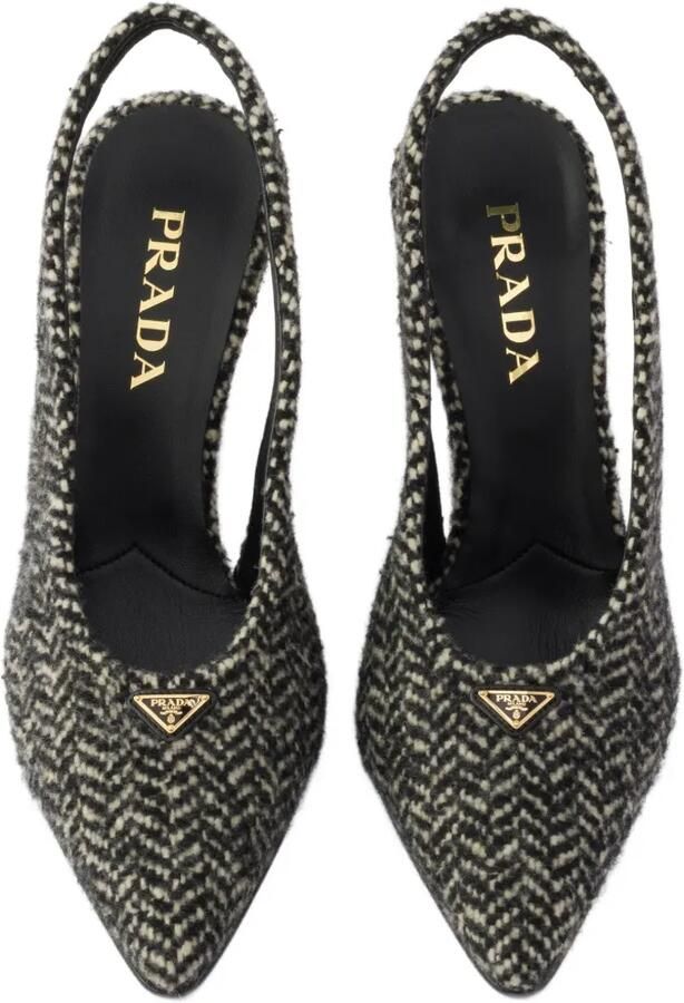 Prada Chevron slingback pumps Zwart - Foto 3