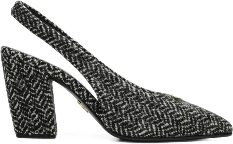 Prada Chevron slingback pumps Zwart