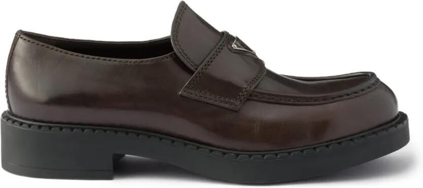 Prada Chocolate leren loafers Bruin - Foto 4
