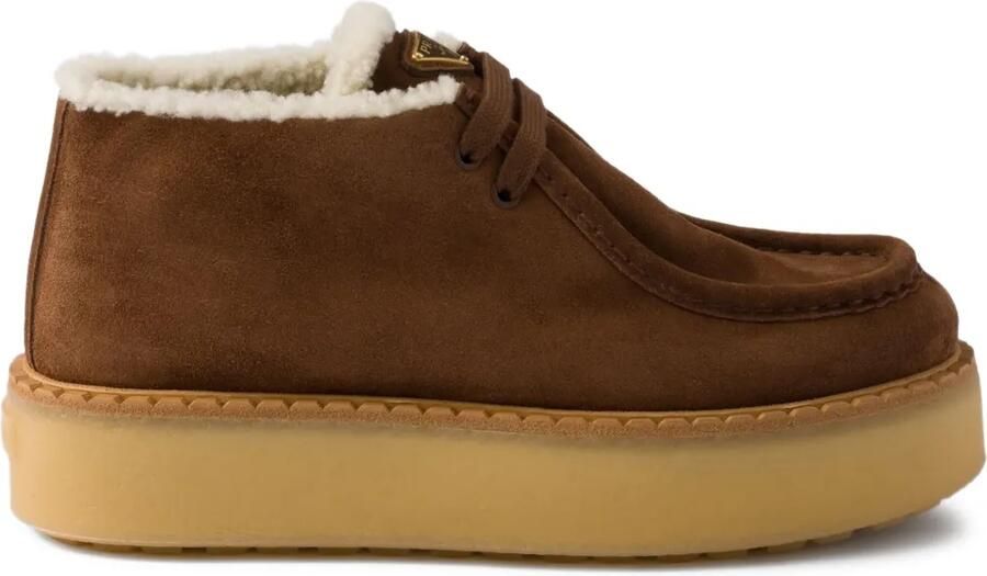 Prada Chukka suède laarzen Bruin