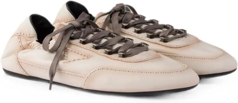 Prada Collaps nappa leren sneakers met haken Beige - Foto 5