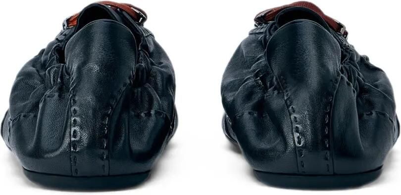 Prada Collaps nappaleren sneakers met haken Zwart - Foto 3