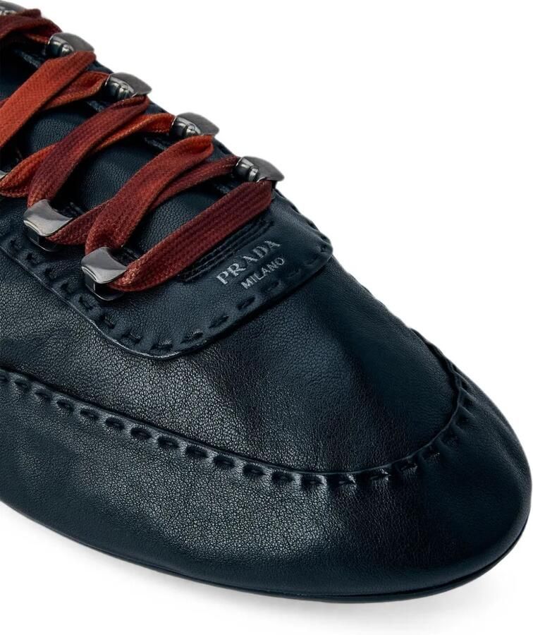Prada Collaps nappaleren sneakers met haken Zwart - Foto 2