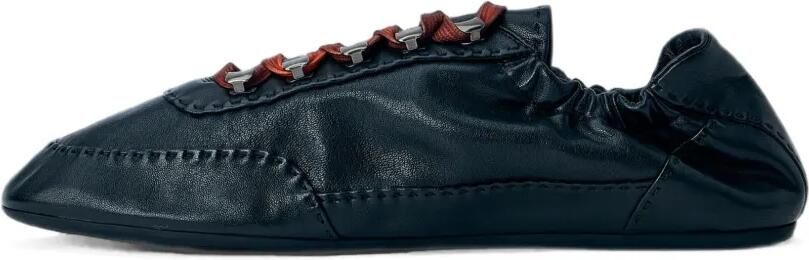 Prada Collaps nappaleren sneakers met haken Zwart - Foto 4
