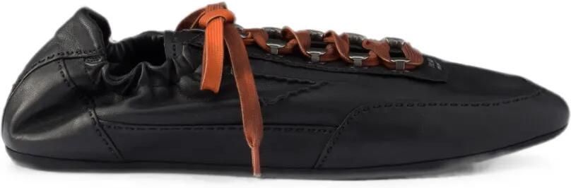 Prada Collapse Antieke nappa leren sneakers met haken Zwart