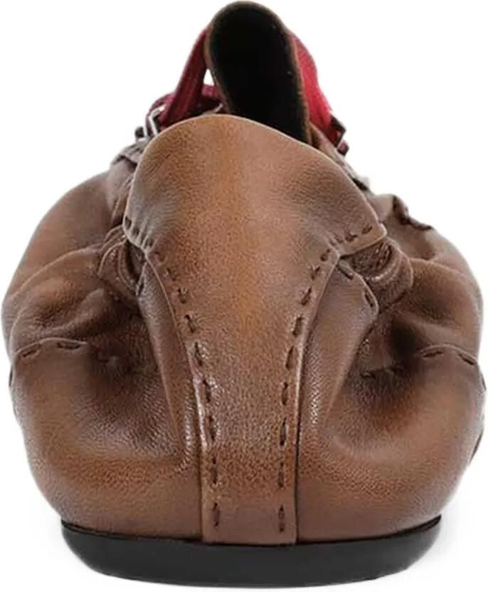 Prada Collapse antiqued-nappa-leather sneakers with hooks Bruin - Foto 2