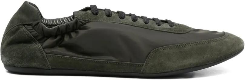 Prada Collapse Re-Nylon en suède elastische sneakers Groen