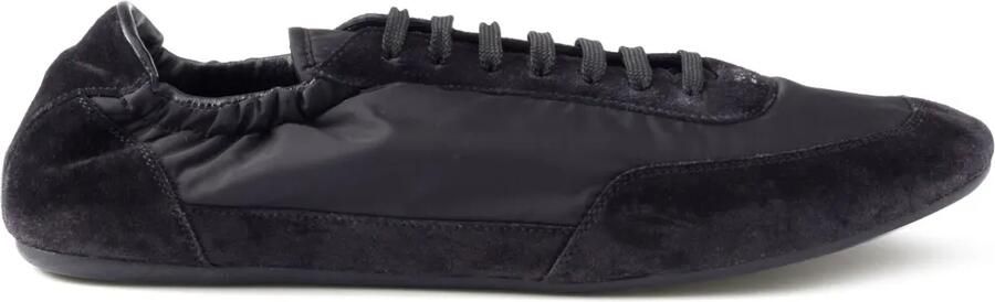 Prada Collapse Re-Nylon en suède elastische sneakers Zwart
