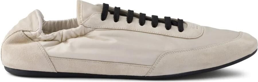 Prada Collapse Re-Nylon suède sneakers Beige