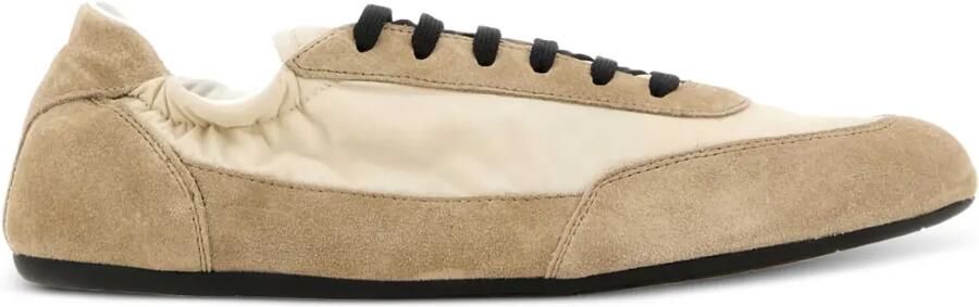 Prada Collapse Re-Nylon suède sneakers Beige