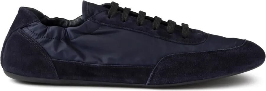 Prada Collapse Re-Nylon suède sneakers Blauw