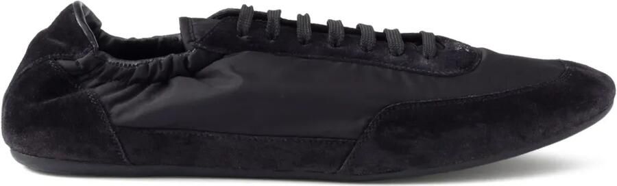 Prada Collapse Re-Nylon suède sneakers Zwart