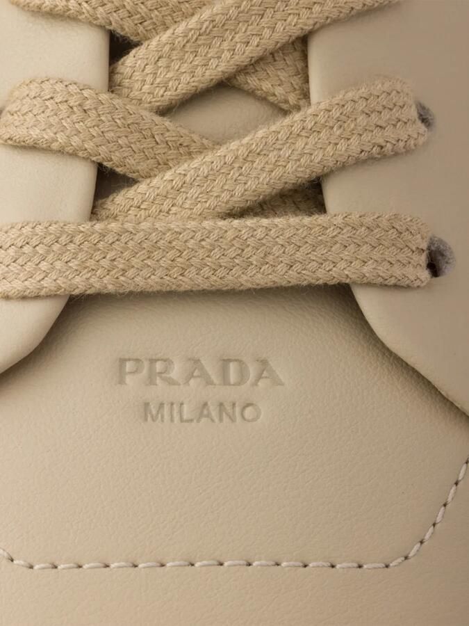 Prada Court leren sneakers Beige - Foto 3