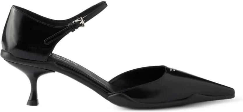 Prada D'Orsay pumps van geborsteld leer Zwart