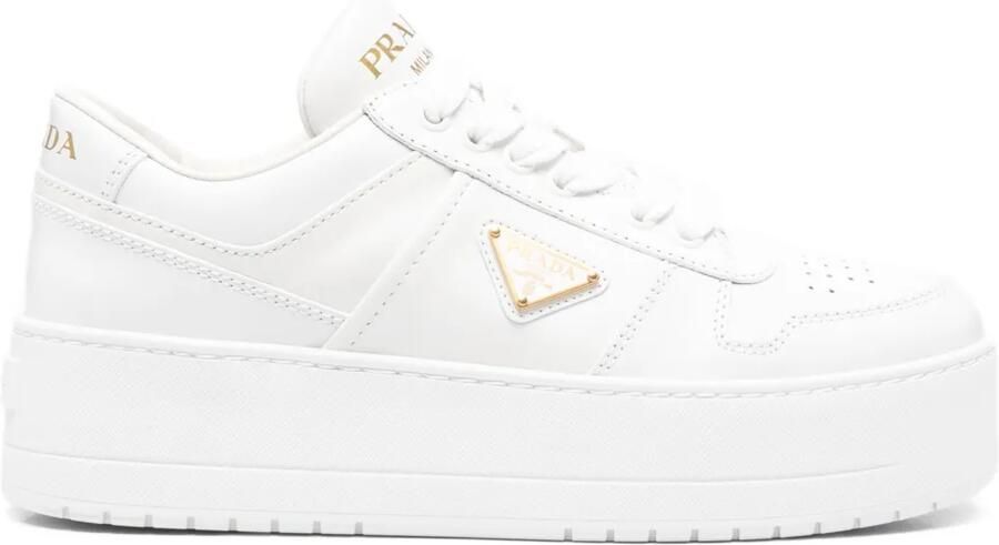 Prada Downtown Bold leren sneakers Wit