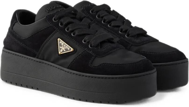 Prada Downtown Bold Re-Nylon en suède sneakers Zwart - Foto 4