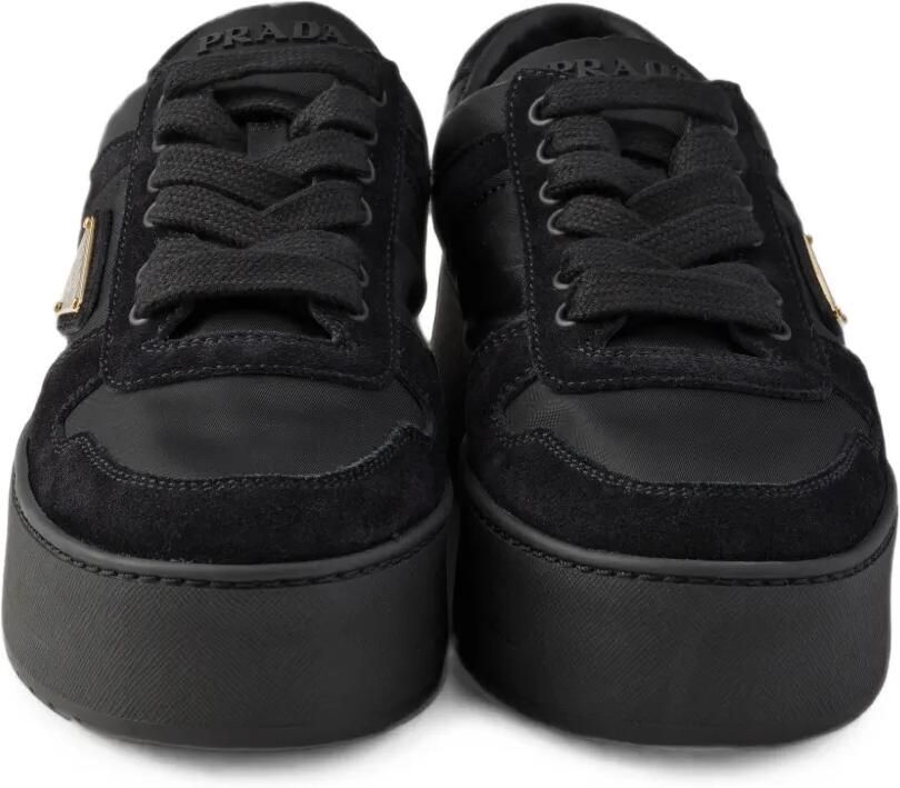 Prada Downtown Bold Re-Nylon en suède sneakers Zwart - Foto 2